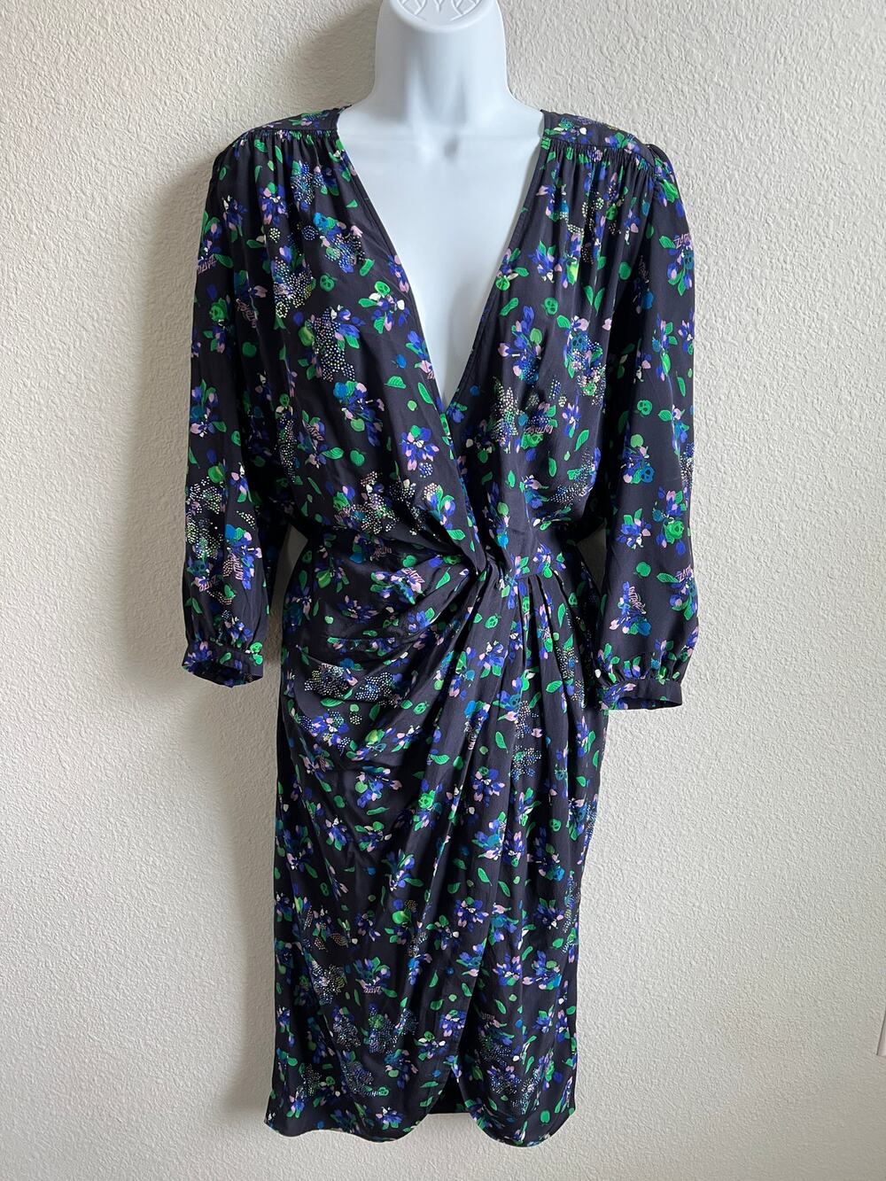 Zadig & Voltaire Renew Bianca Flower Strass Silk Midi Dress Women's XS Rock Chic